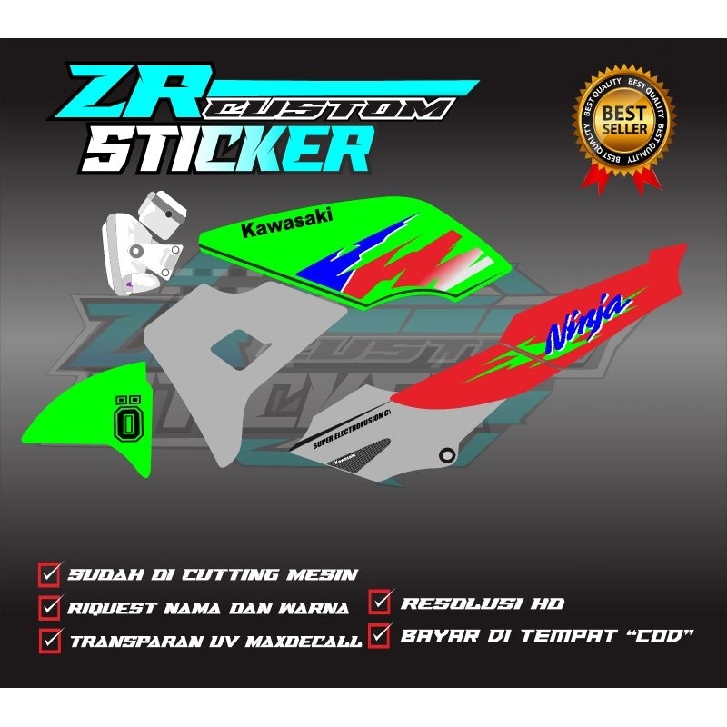 Sticker striping NINJA KIS 1997 custom transparan uv maxdecall bisa request