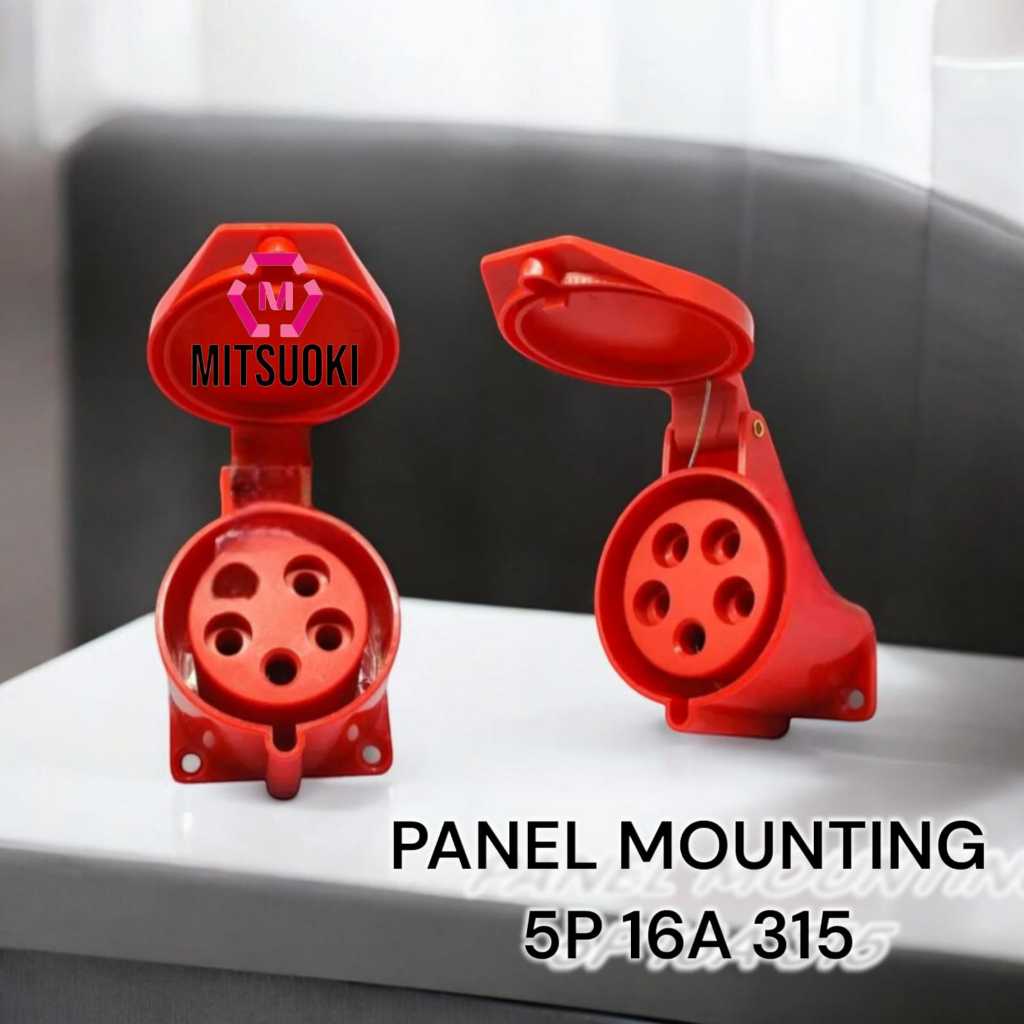 Industrial Panel Socket 5 PIN 16A 315 Panel Mounting Waterproof
