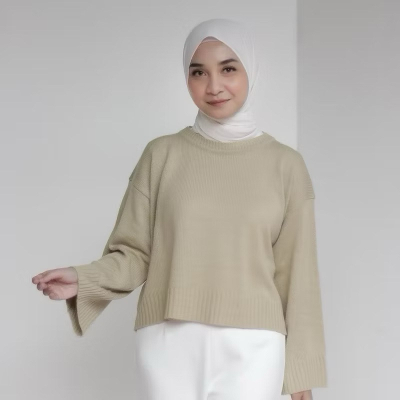 Naora Basic Crop Top Rajut Oversize Premium