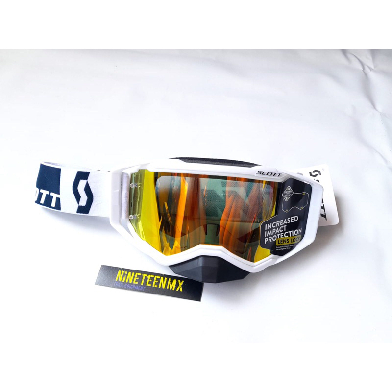 GOGGLE SCOTT PUTIH FULL LENSA KUNING FULLSET