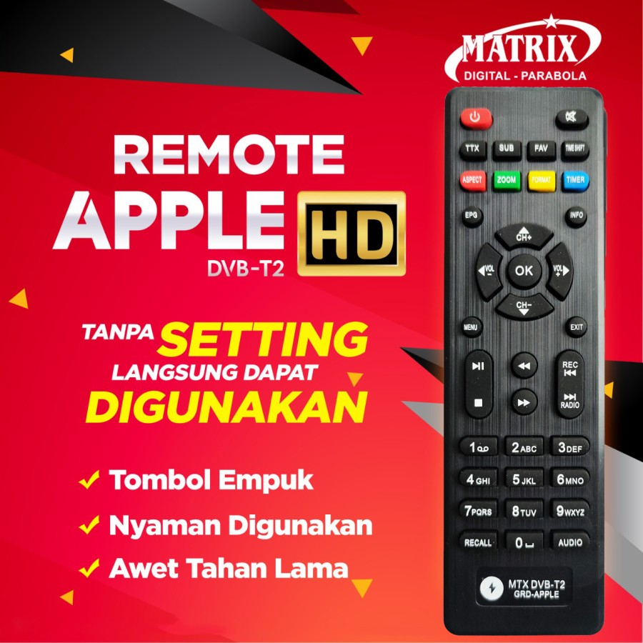 REMOTE SET TOP BOX MATRIX APPLE/MATRIX BURGER/REMOT STB MATRIX
