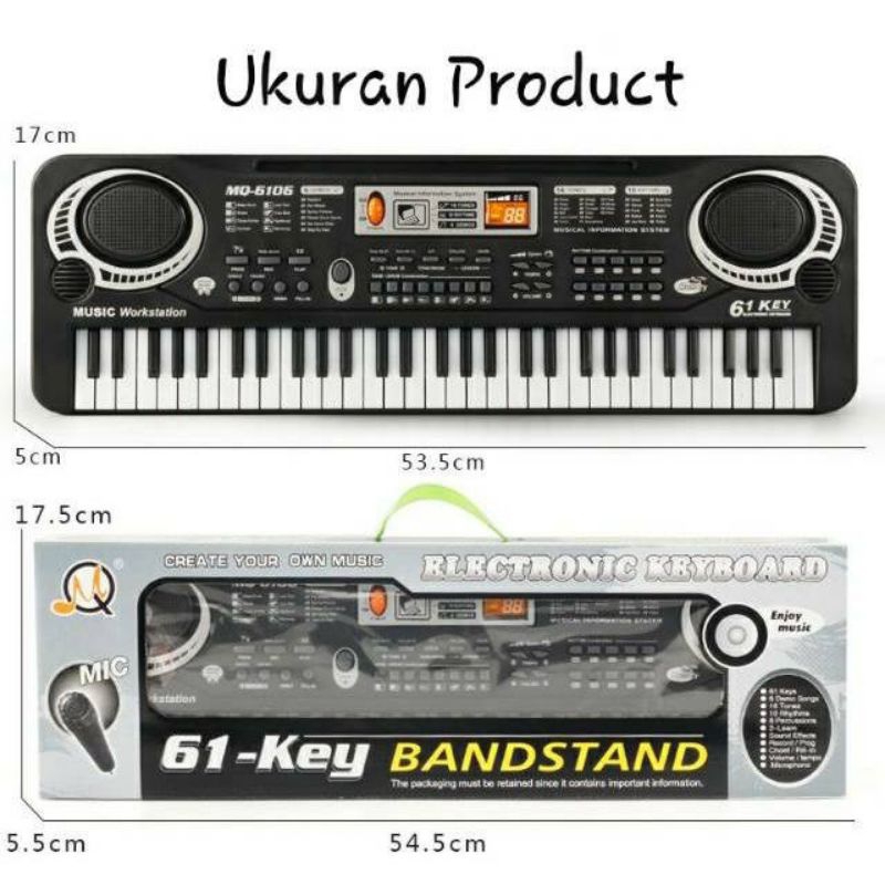 Mainan Piano 61 keys