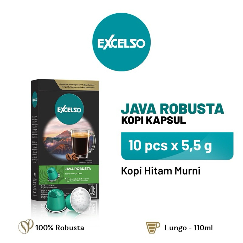 Excelso Kopi Kapsul Java Robusta - Nespresso Compatible Coffee Capsule