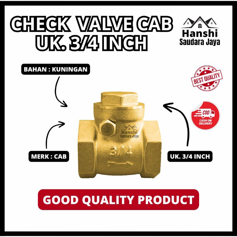 Check Valve Kuningan 3/4 Inch