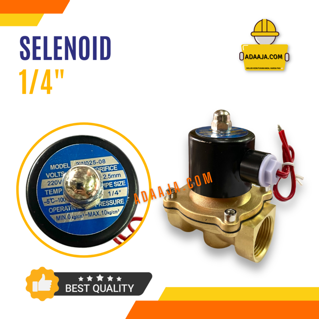 Selenoid Valve Kuningan Normal Close 1/4"