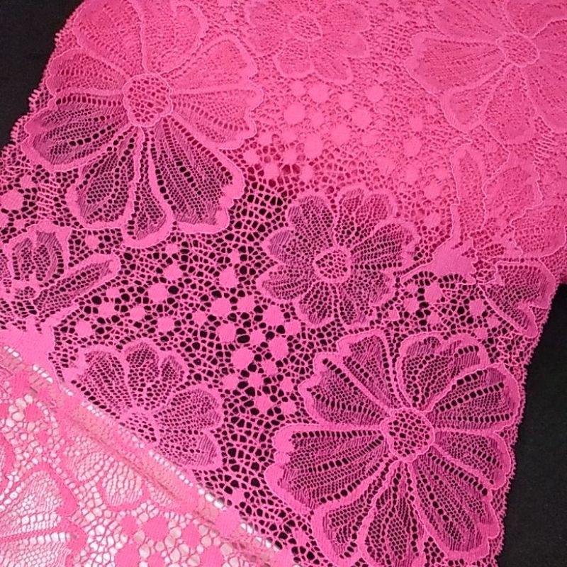 renda strecth pink 23 cm.per meter