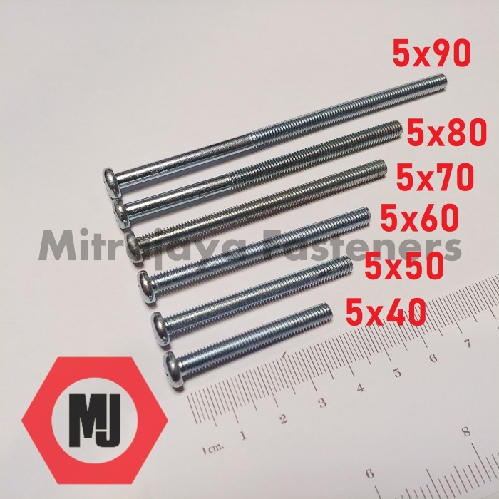 Baut JP M5x70 Obeng +