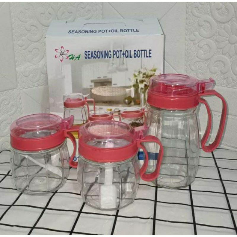 SEASONING POT+OIL BOTLE