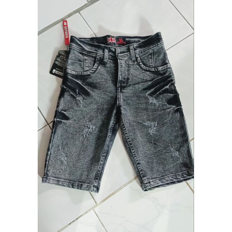 celana pendek jeans pria stretch