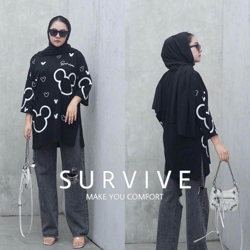 oversize fullprint mickey black survive