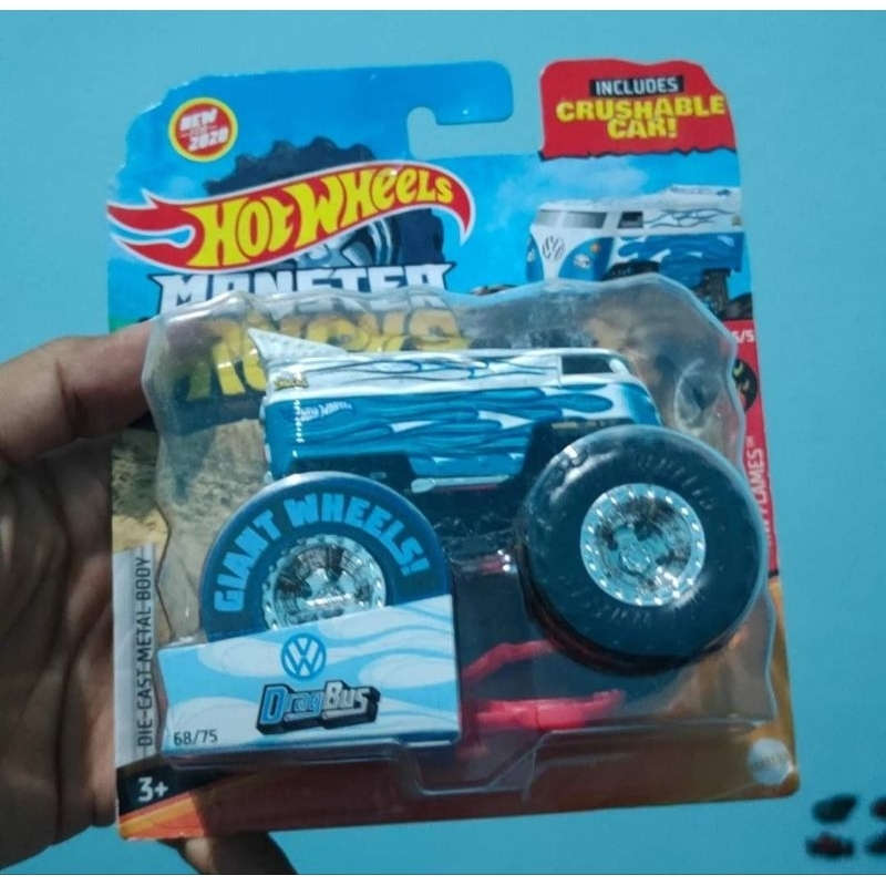 Hotwheels Monster trucks dragbus biru