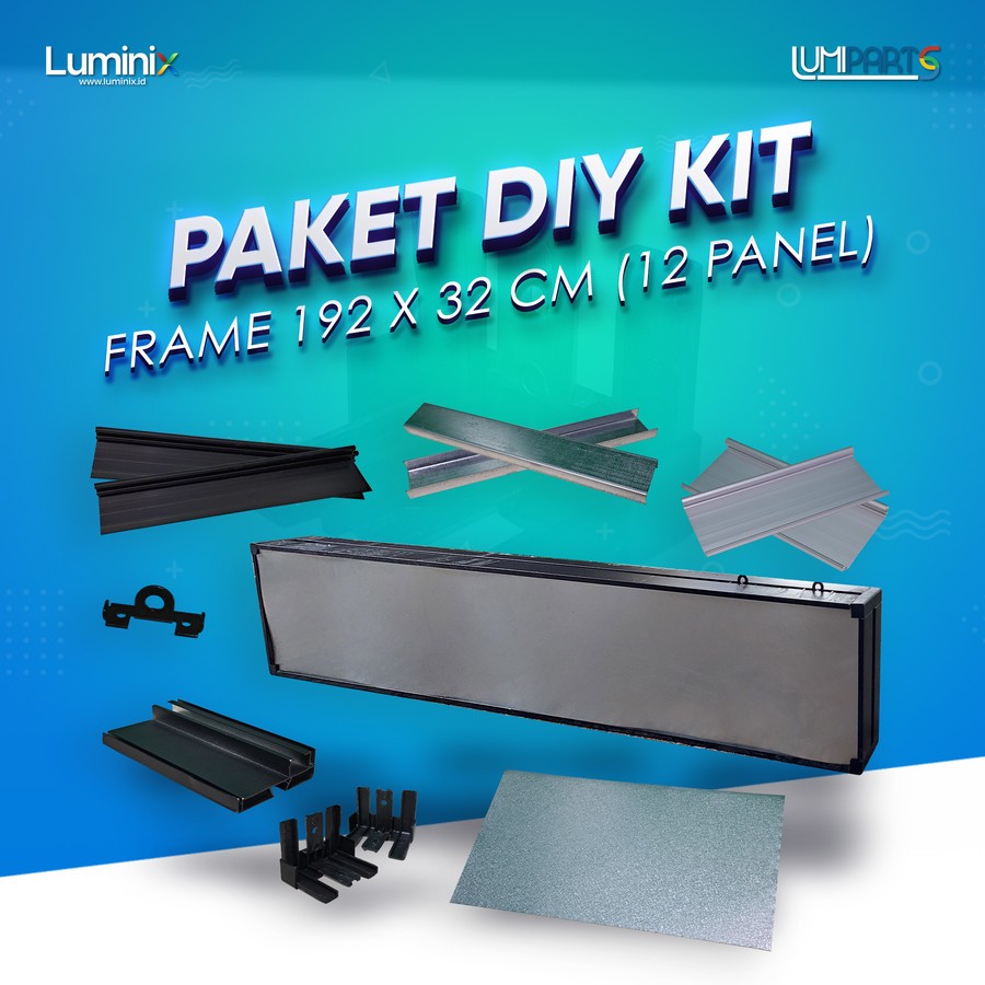 Paket DIY Box / Casing /Frame Running Text 192cm x 32cm (12 panel)