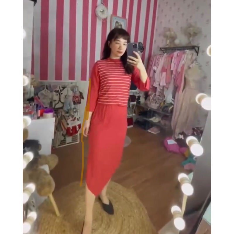 strip red dress