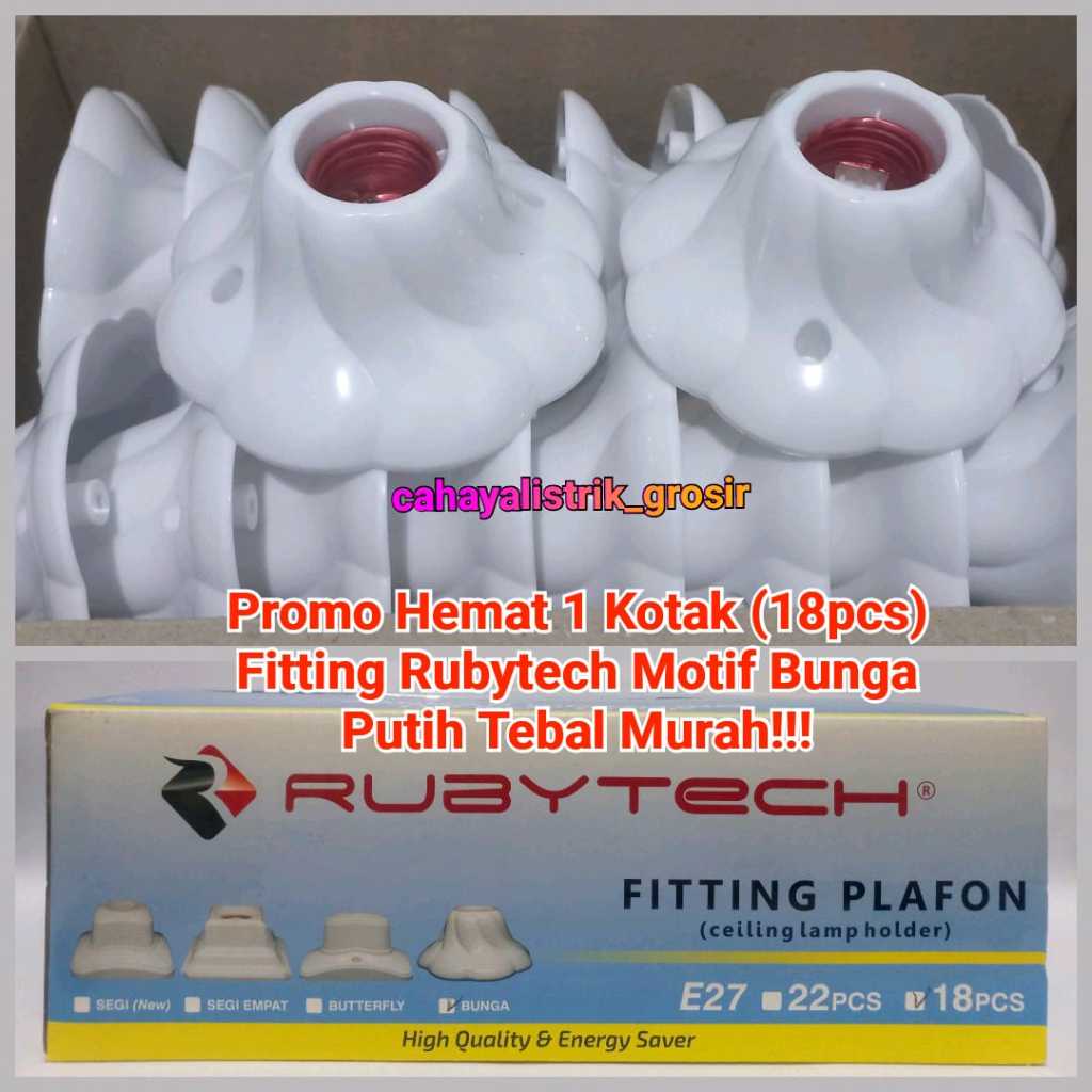 Rubytech PROMO Hemat 1 Kotak (18 Pcs) Fiting Plafon Tempel Rubytech Motif Bunga/ Fitting Plafon Murah