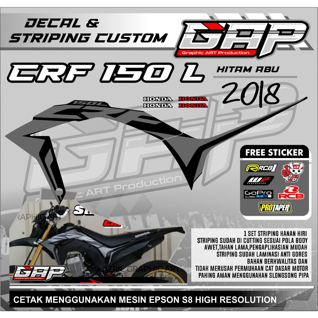 Striping List CRF 150 L model 2018