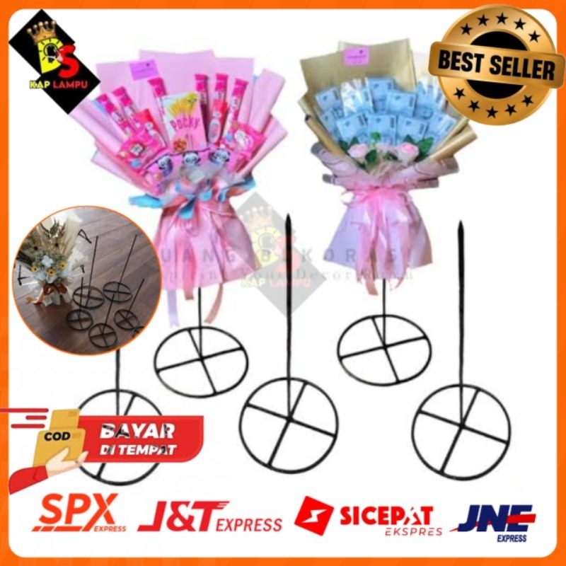 display - standing flower buket bunga besi