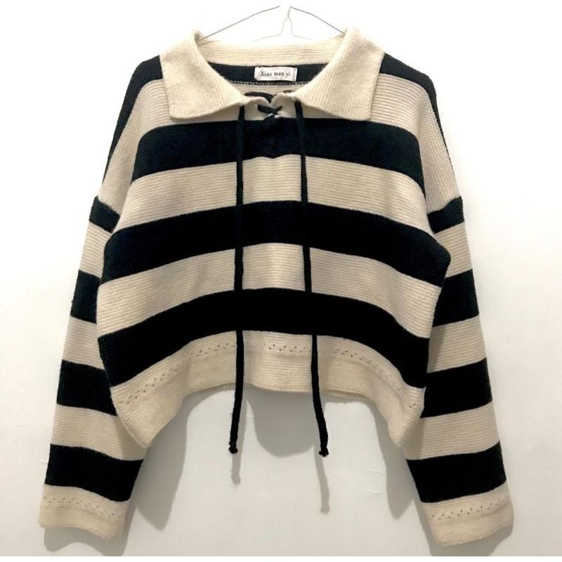 crop strip cream req shopee
