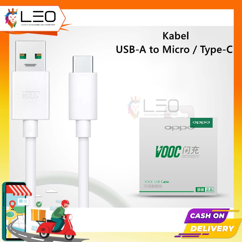 Kabel Data Oppo Vooc White 100%