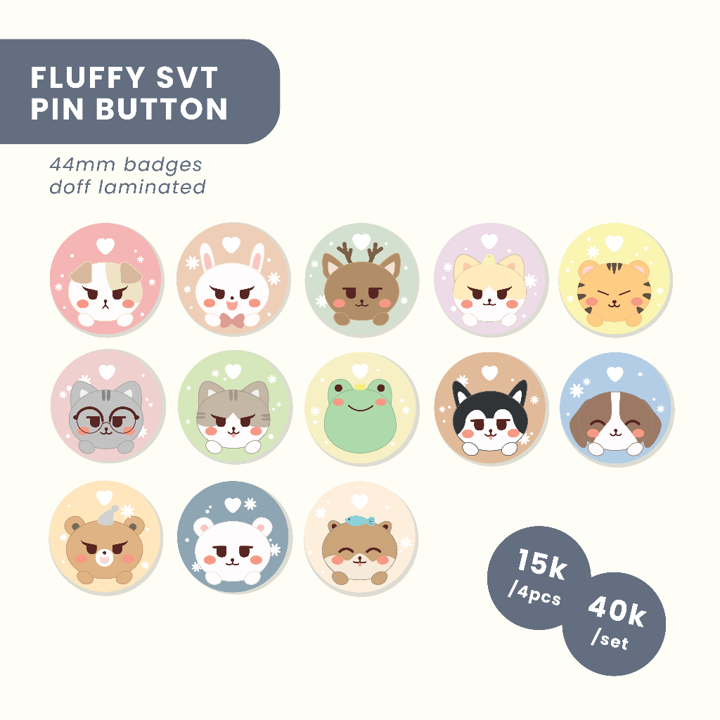 Fluffy Seventeen Pin Button