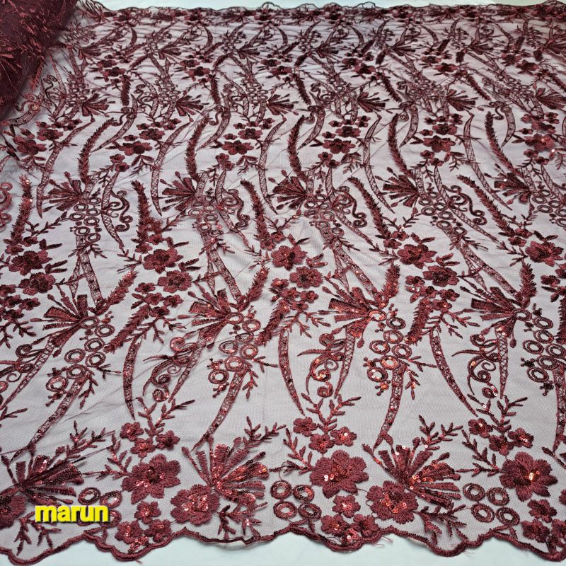 (COD) Bahan kain tulle akar full payet scuwin