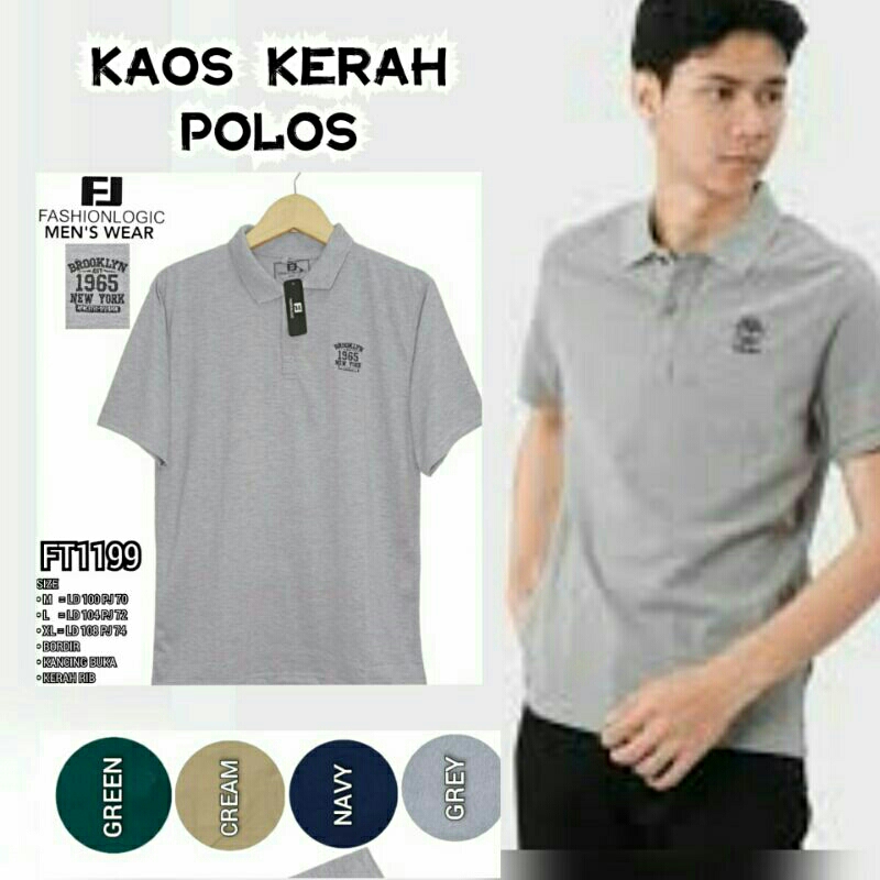 kaos kerah kancing pria
