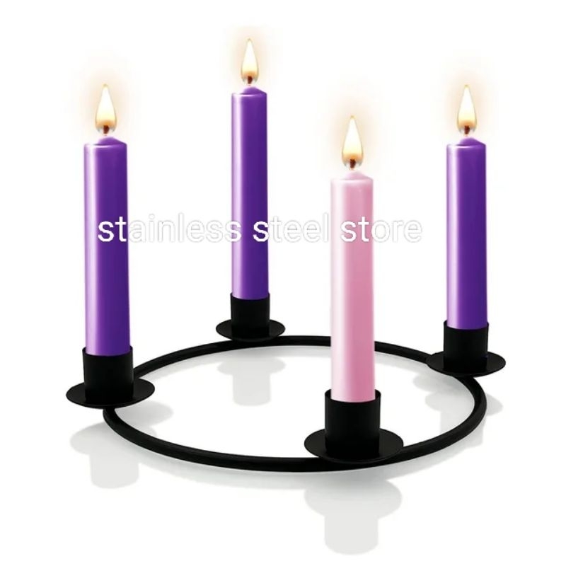 tempat lilin stand bundar