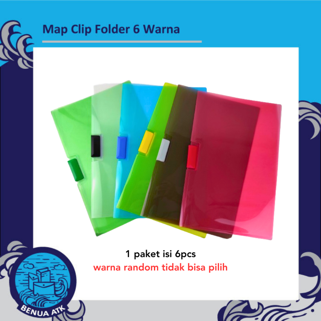 Dataflex Map Plastik Clip Folder Folio / F4 (isi 6 pcs)