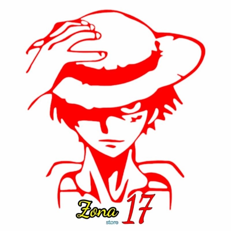 Sticker Luffy topi jerami cutting