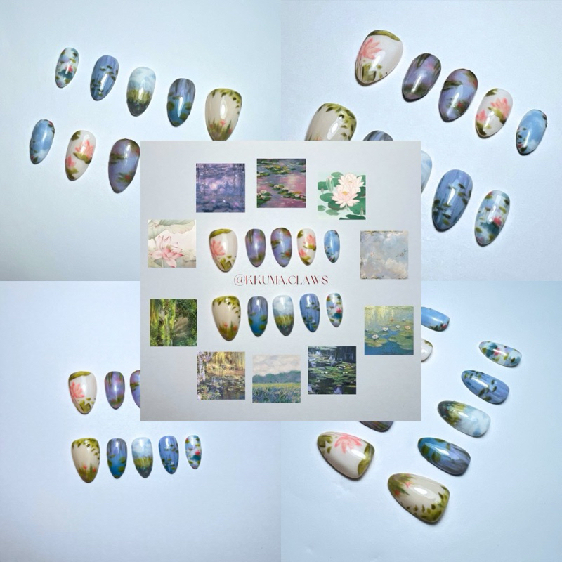 fairy core hand painted press on nails