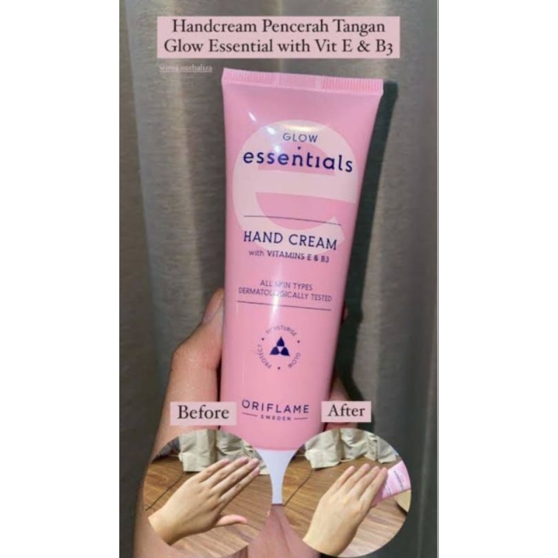 44484 glow essentials hand cream with vitamins E & B3