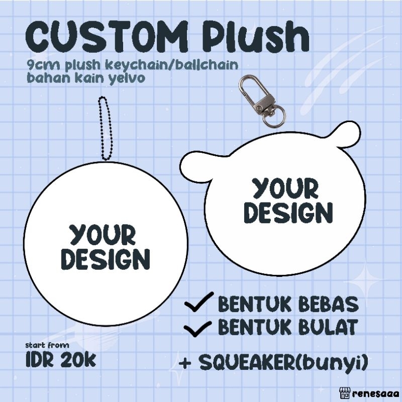 CUSTOM Plush Keychain/Ballchain bunyi[OPEN 27-31 Juli]
