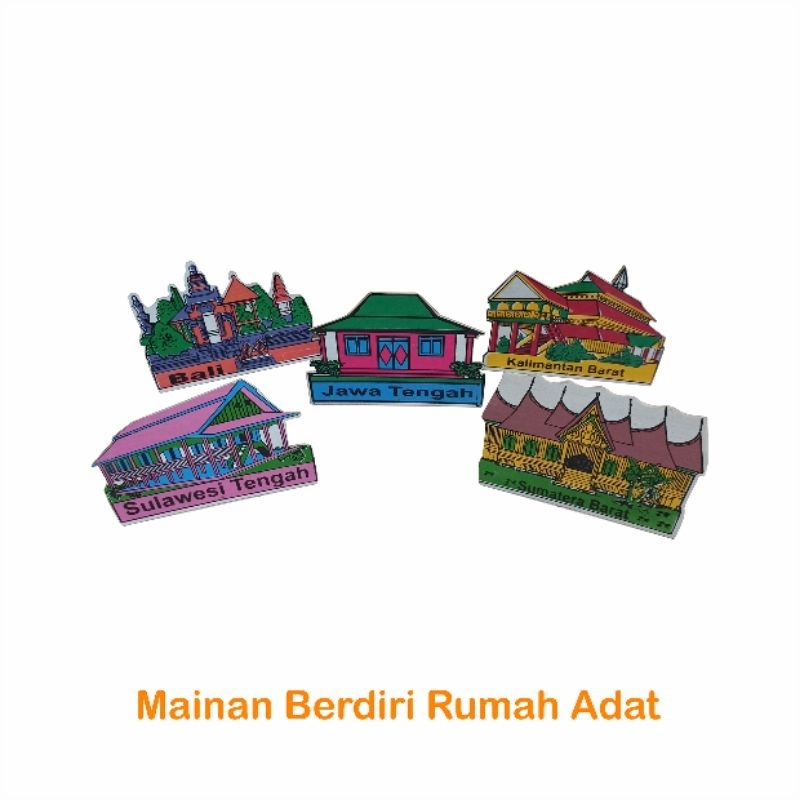 Mainan berdiri rumah adat