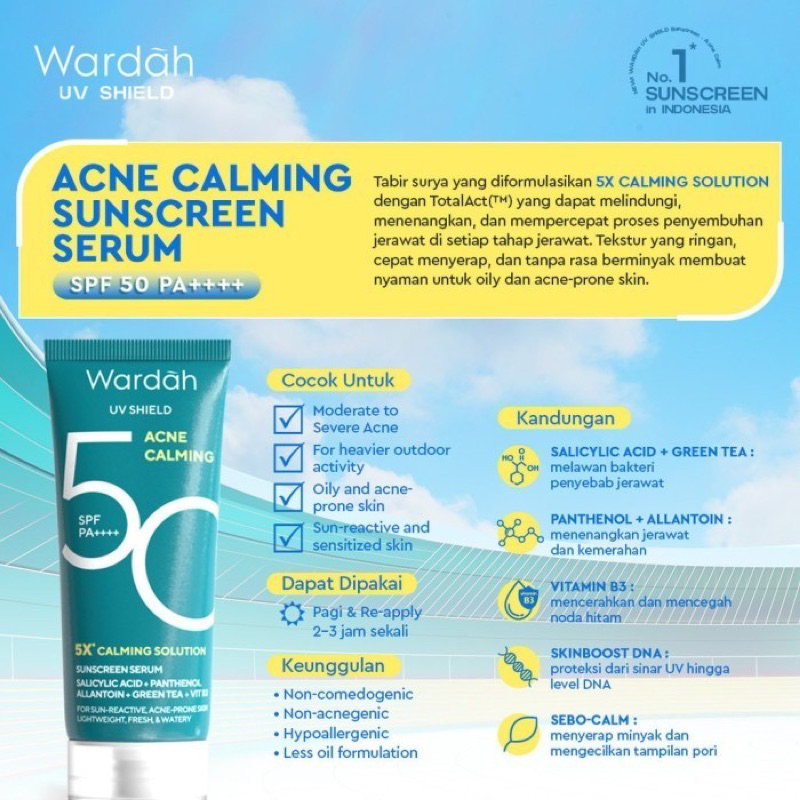 wardah acne calming suncreen serum