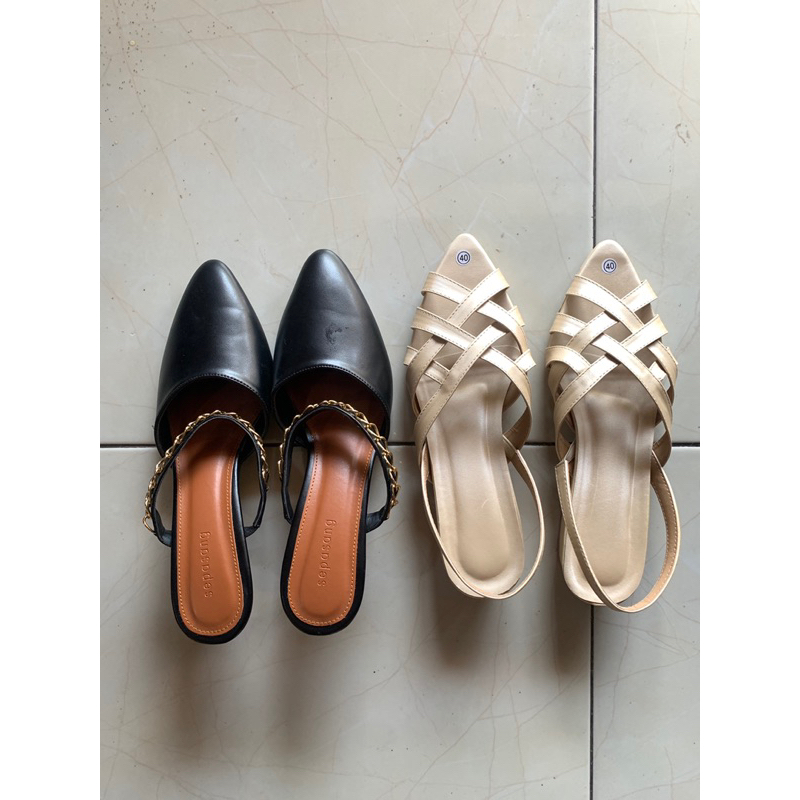 heels hitam jiso