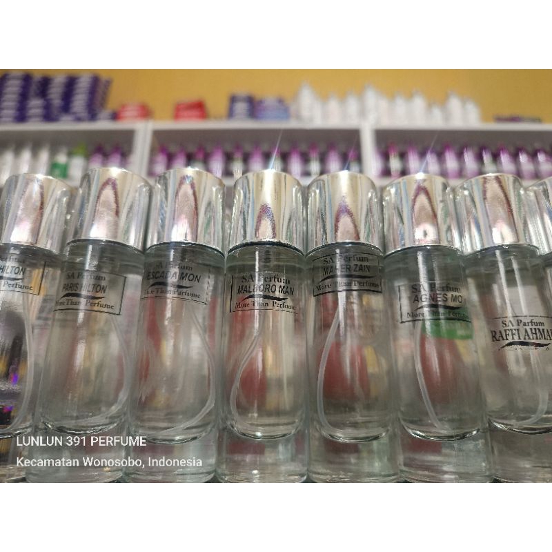 Parfume Botol Tabung Transparan 30ml Aroma Bebas Request
