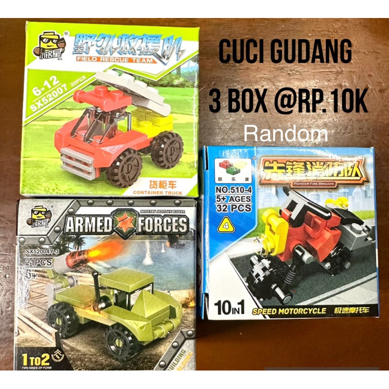 cuci gudang blok kecil random model 3 box