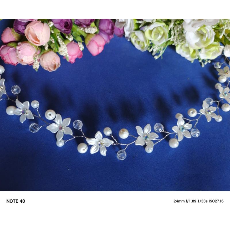 headpiece simple mutiara bunga