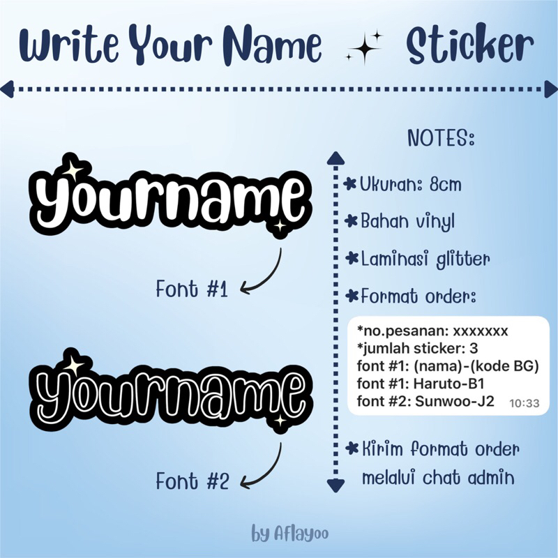 Write Your Name GLITTER sticker | by Aflayoo