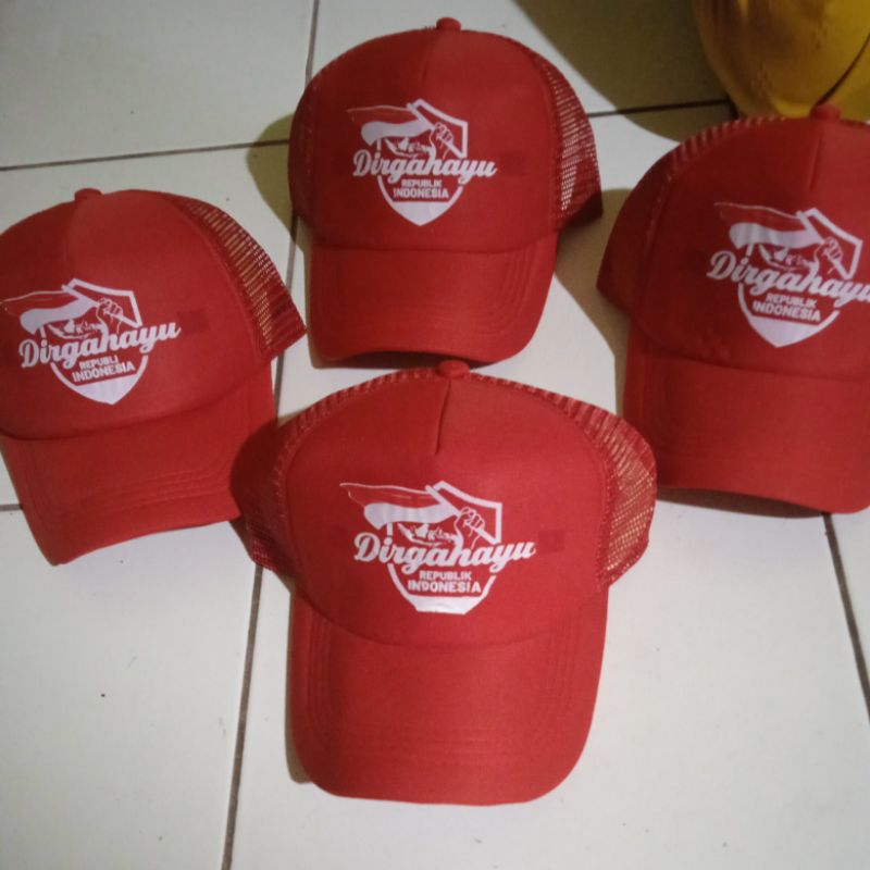 TOPI BLOK MERAH LOGO