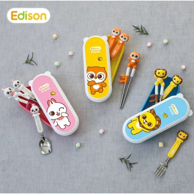 Edison Stainless Chopsticks + Spoon + Fork + Case