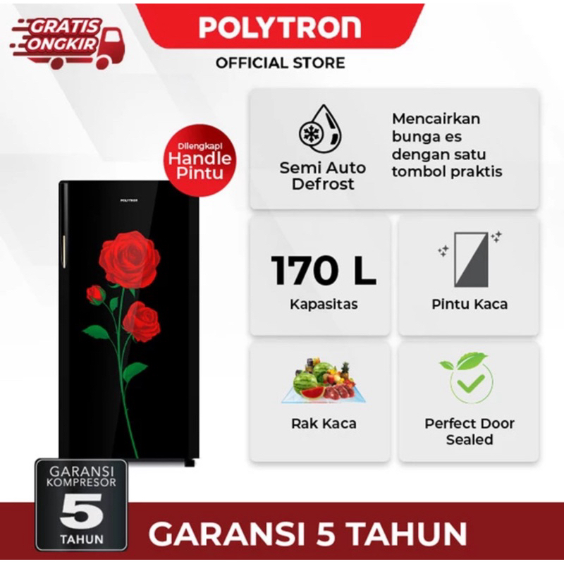 KULKAS POLYTRON 1 PINTU PRA 17 DR