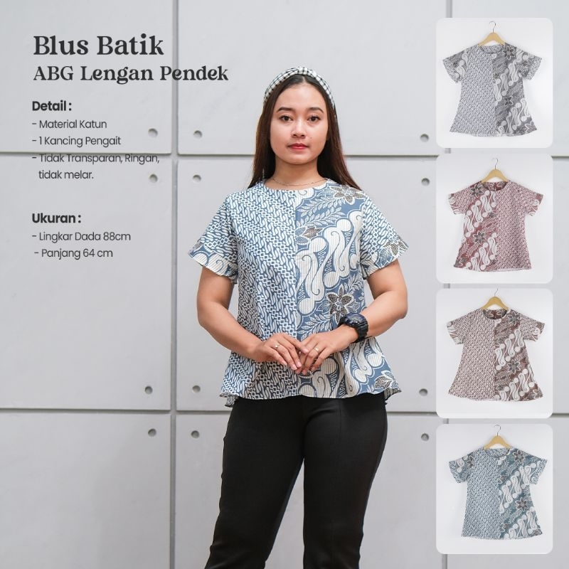 Blus Batik Soft ABG Lengan Pendek -Joglo Batik