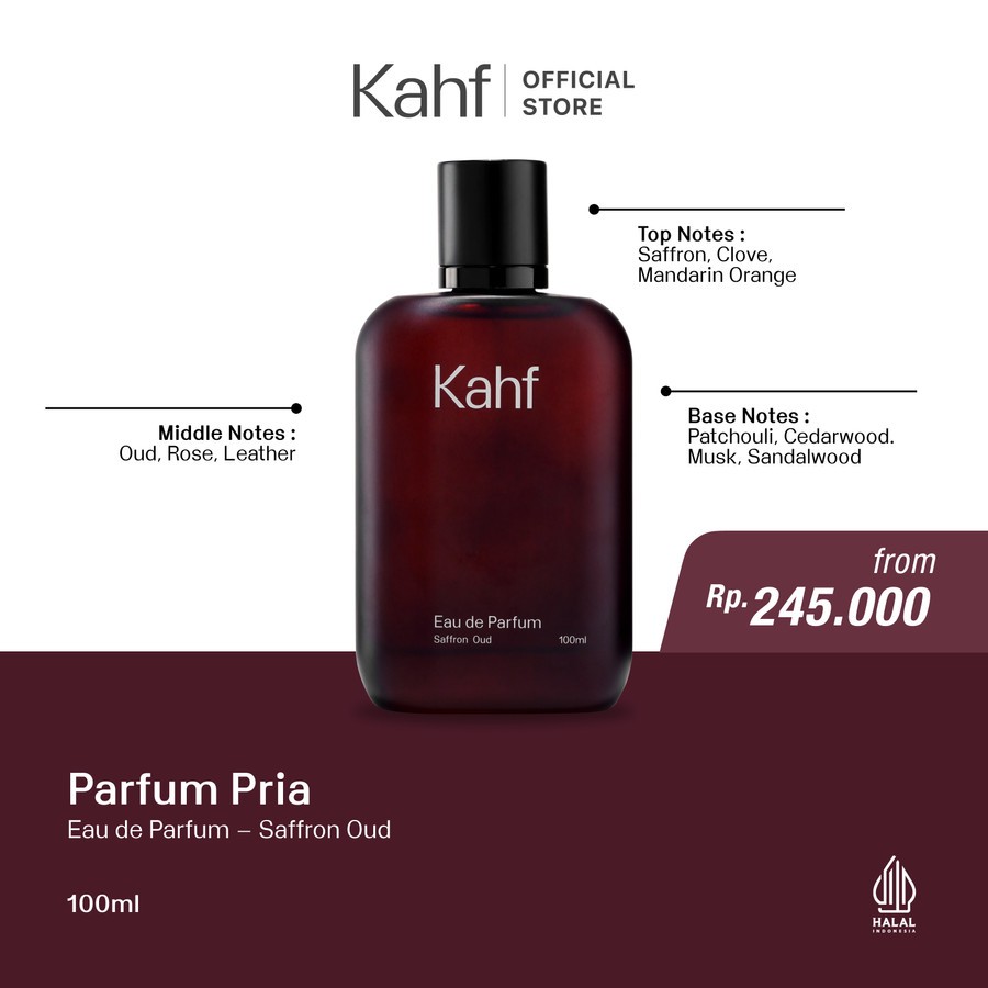 Kahf Saffron Oud Eau de Parfum 100 ml - Parfum Pria