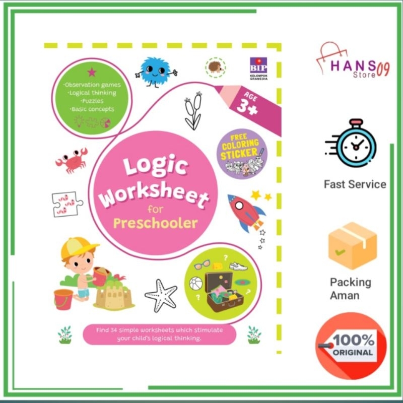Logic Worksheet For Preschooler 3+