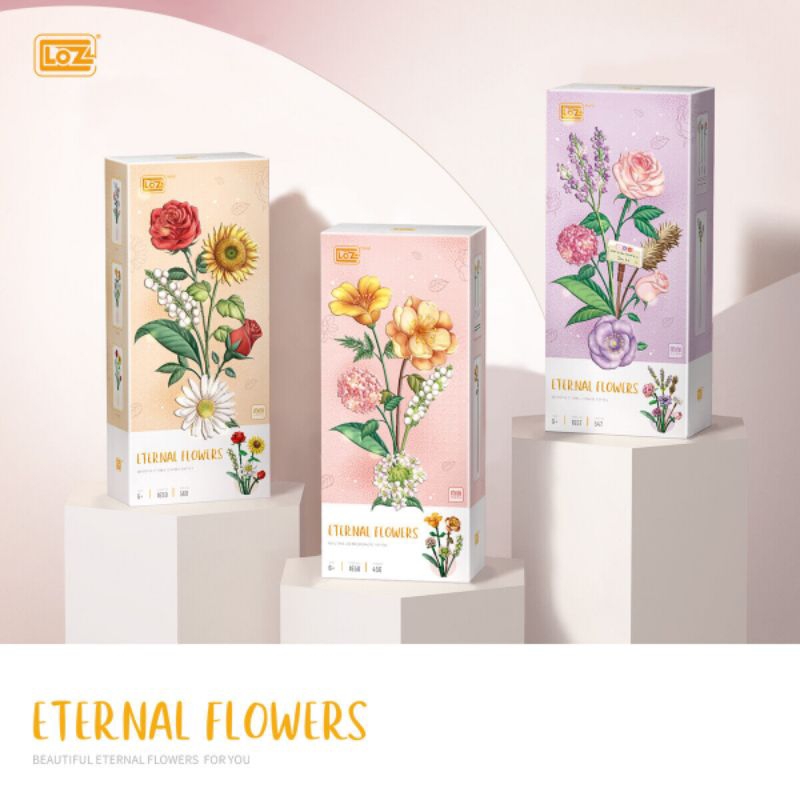 Mainan Block Eternal Flowers 1657 - 1672 Bricks Bunga