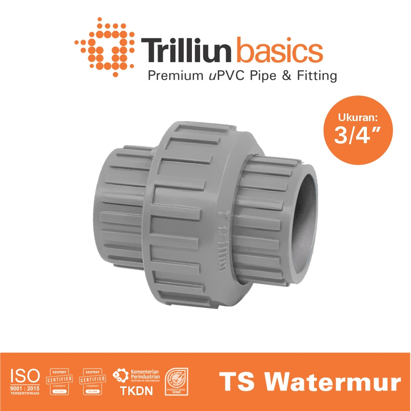 Fitting Pipa uPVC Trilliunbasics TS Watermur Socket 3/4" Inch
