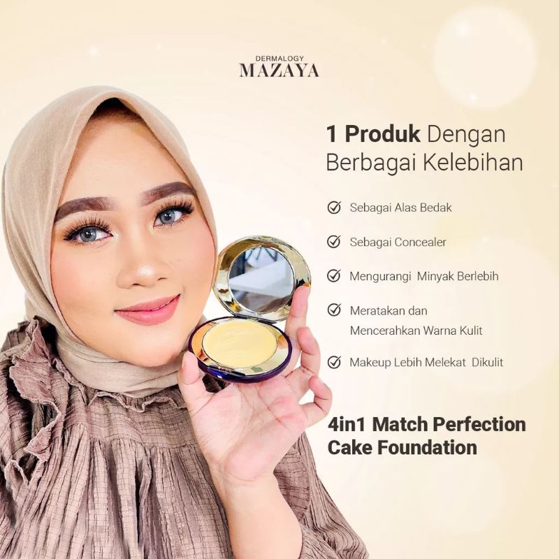 bedak Mazaya 4cake plus foundation dll