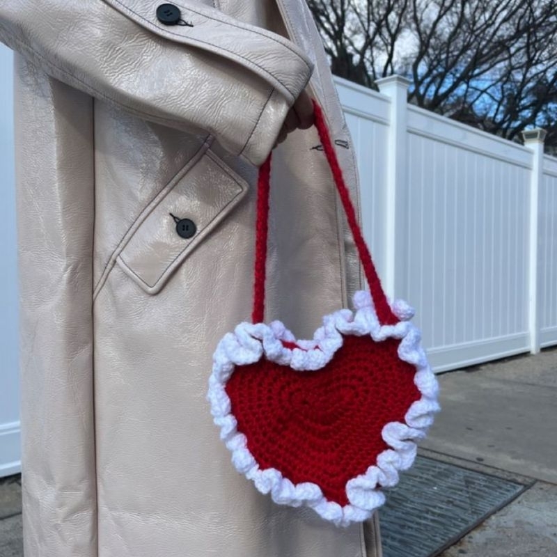 Crochet Heart Bag