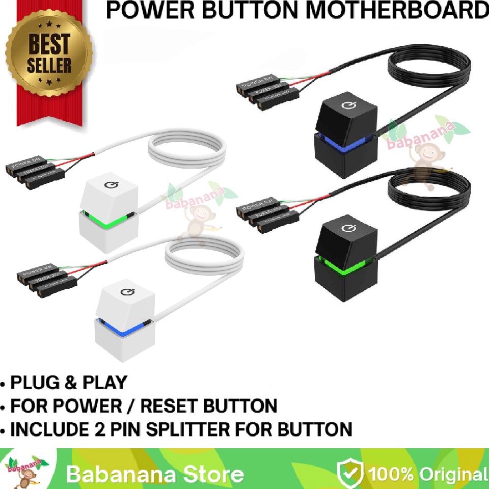 ART Q63N Kabel Front Panel Switch Power Reset Button For PC CPU Komputer