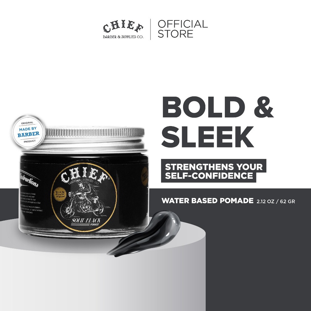 ART Y36C CHIEF Solid Black 212oz  6gr  Pomade Water Based